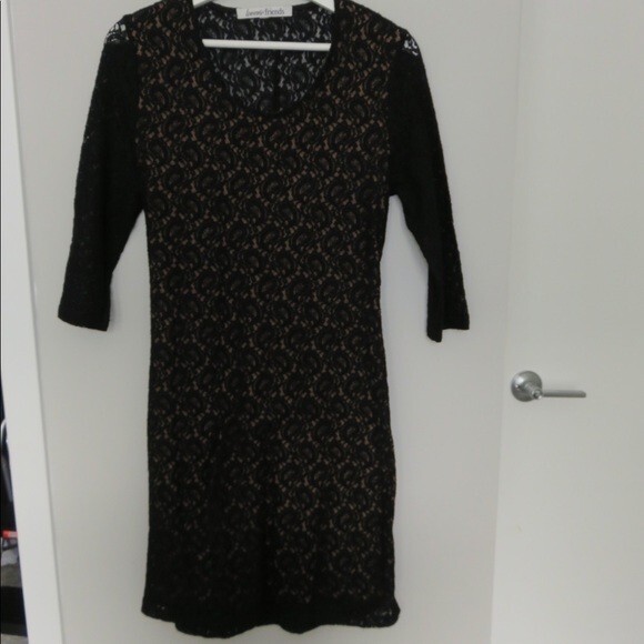 Lovers + Friends Dress Black Sway Bodycon Lace Fitted Mini Cocktail Cut Out - Picture 3 of 10